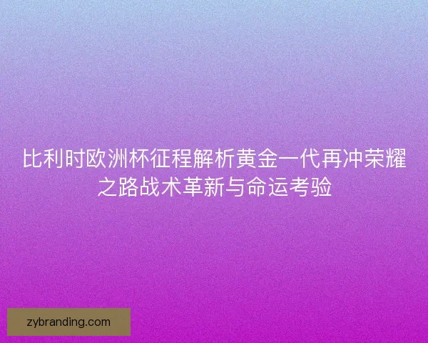 比利时欧洲杯征程解析黄金一代再冲荣耀之路战术革新与命运考验