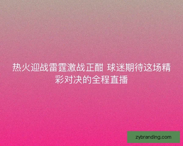 热火迎战雷霆激战正酣 球迷期待这场精彩对决的全程直播
